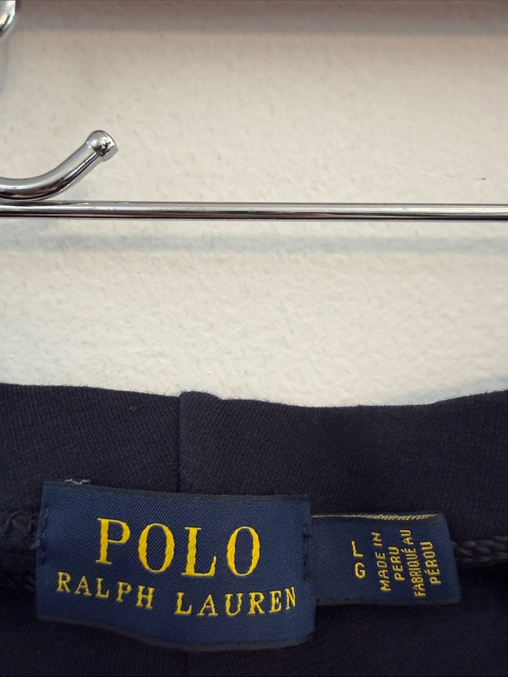 Ralph Lauren Navy Top with Yellow Logo - Picture 2 of 3